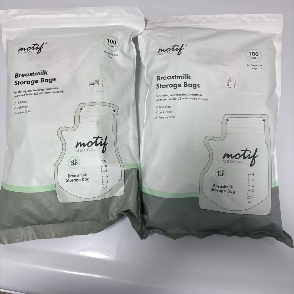 200 Motif Medical Breast Milk Storage Bags Lot Of  2 Packs 200 Total 8 oz Bags